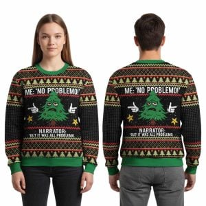 Funny Christmas Tree No Problemo Christmas Ugly Sweater 2