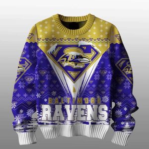 Ravens Merry Super Christmas Ugly Sweater1