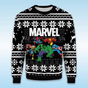 Marvel Avengers Group Ugly Christmas Sweater1