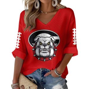 Bulldogs Football Waffle Long Sleeve T Shirt2