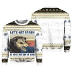 Let's Eat Trash & Get Hit By A Car Opossum Ugly Christmas Sweater