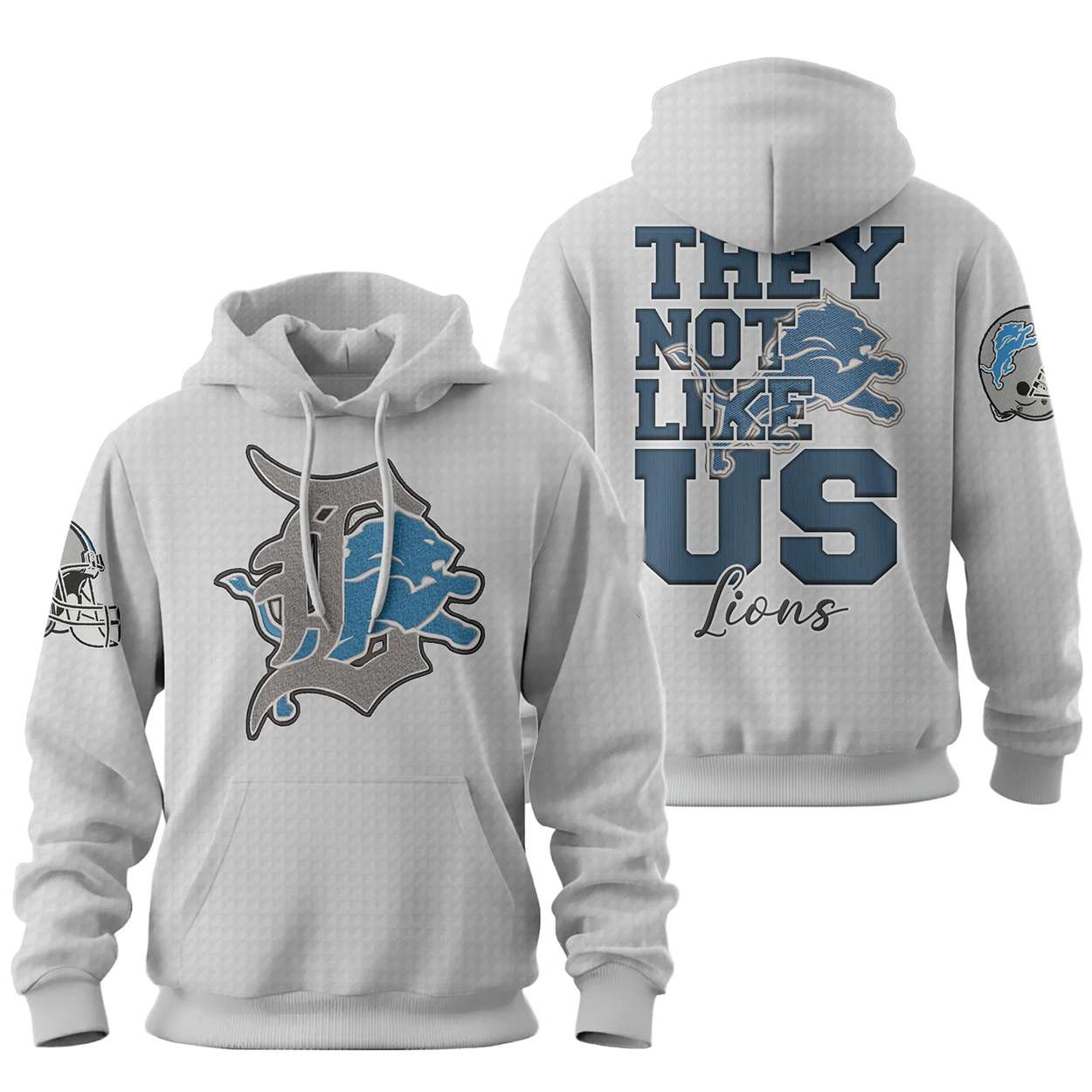 Lions They Not Like Us Waffle Hooodie Lions They Not Like Us Waffle Hoodie
