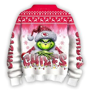 2025 Chiefs x The Grnch Christmas Edition Ugly Sweater1