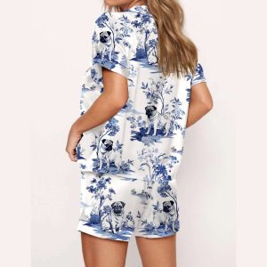 Pug Silky Satin Pajama Set1