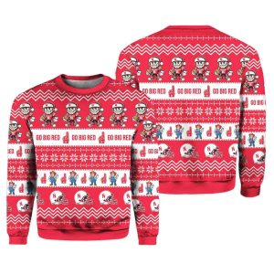 Huskers Go Big Red Ugly Christmas Sweater 1