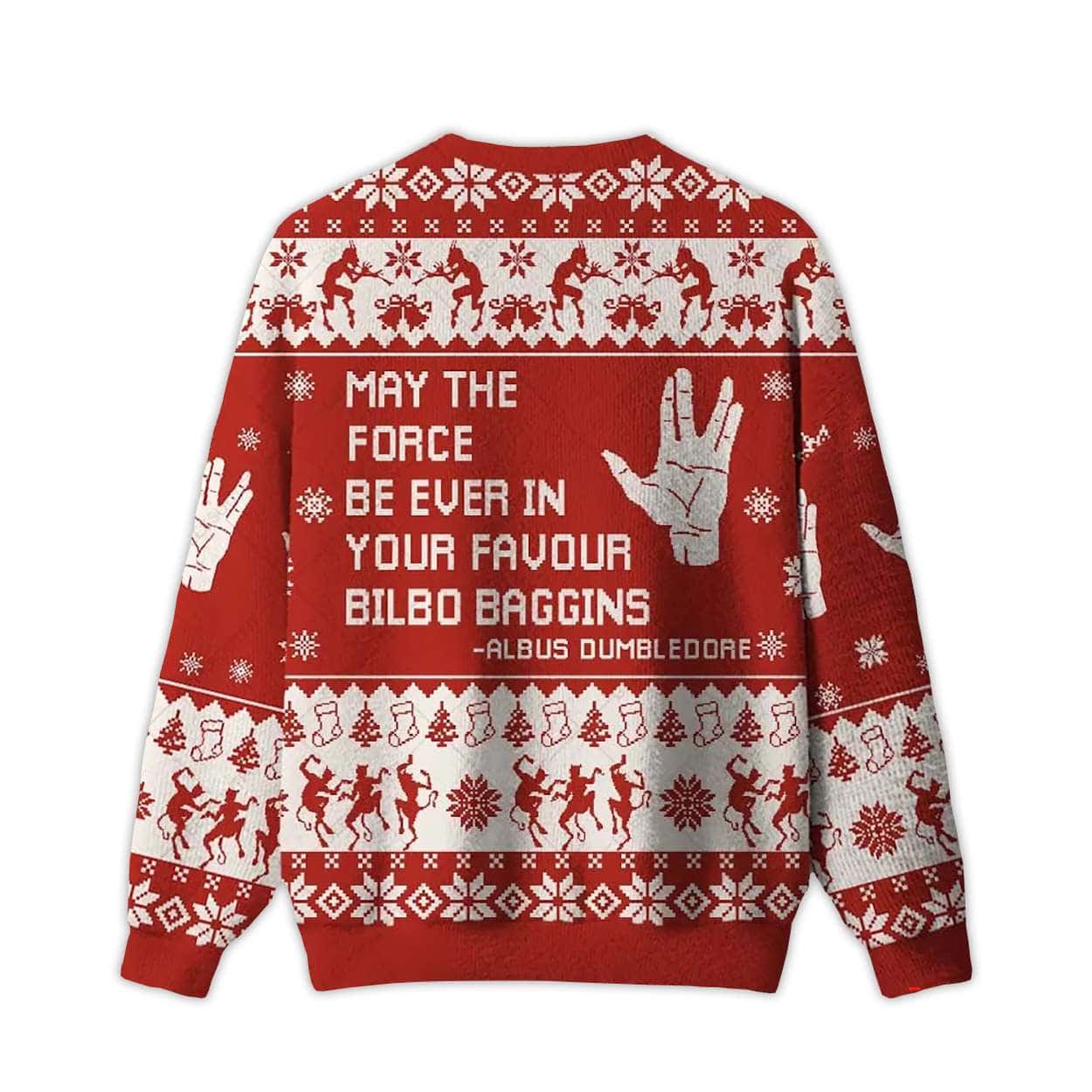 2025 May The Force Be Ever In Your Favour Bilbo Baggins Ugly Christmas Sweater 2025 May The Force Be Ever In Your Favour Bilbo Baggins Ugly Christmas Sweater