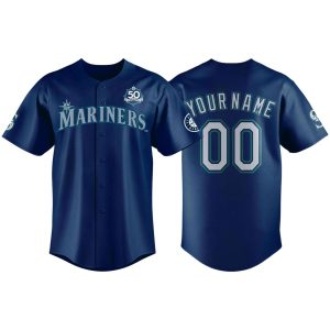 Mariners 50 Seasons Celebration Custom Jersey