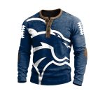 Men's Broncos Football Print Henley Top