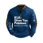 Men's If Life Gives You Potatoes Make Latkes Hanukkah Casual Pullover