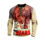 Men's The Bears Football Print Henley Top