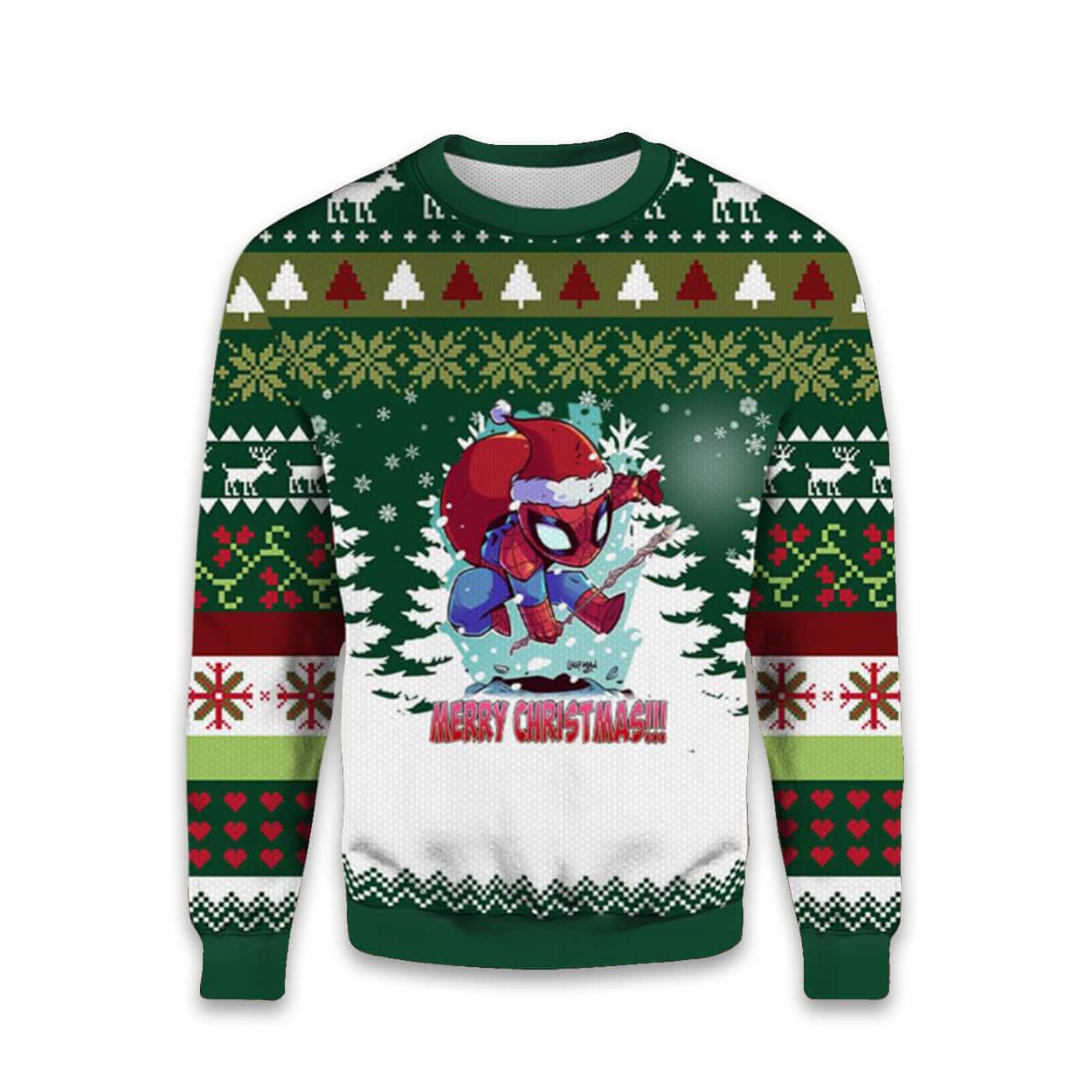 Merry Christmas And Happy Holidays Spider Man Ugly Sweater Merry Christmas And Happy Holidays Spider Man Ugly Sweater