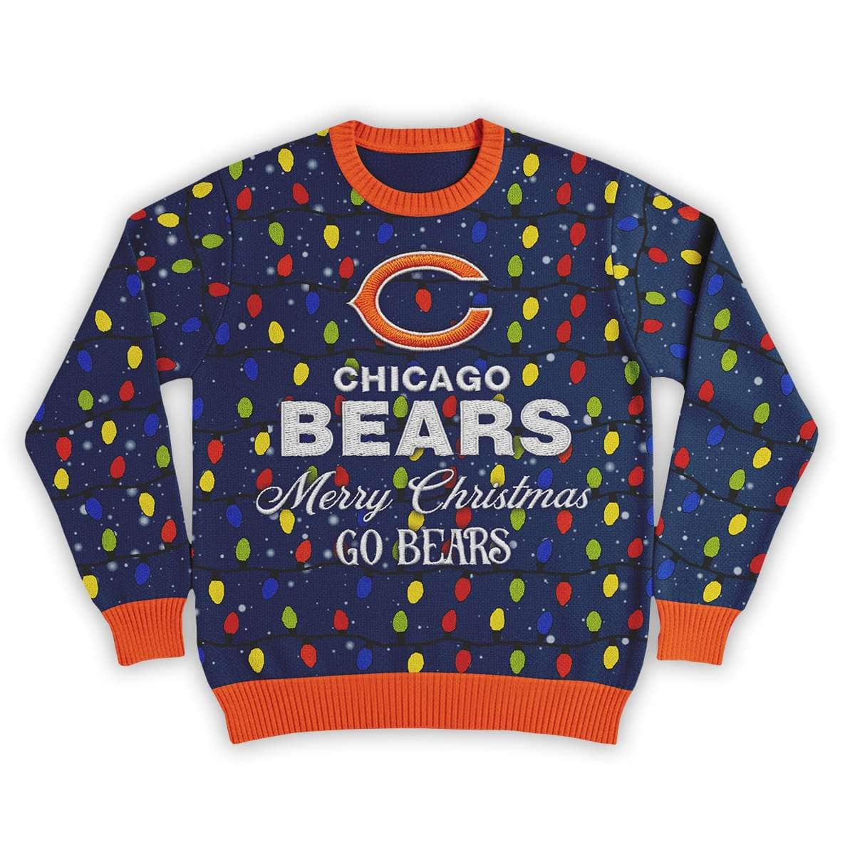 Merry Christmas Go Bears Football Ugly Sweater Merry Christmas Go Bears Football Ugly Sweater