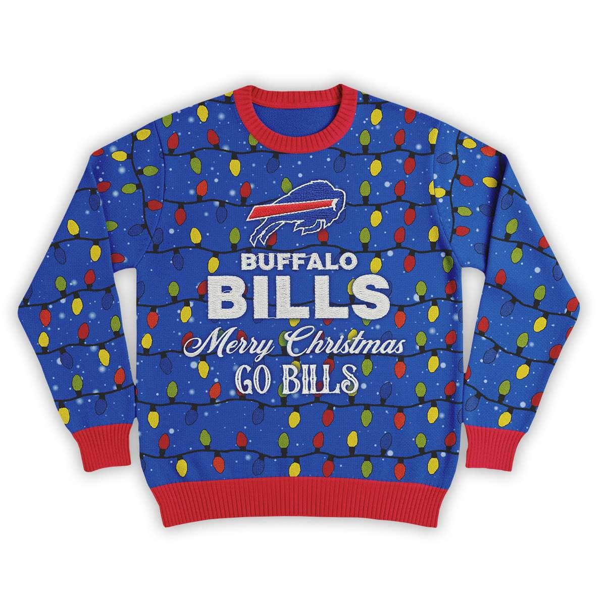 Merry Christmas Go Bills Football Ugly Sweater Merry Christmas Go Bills Football Ugly Sweater