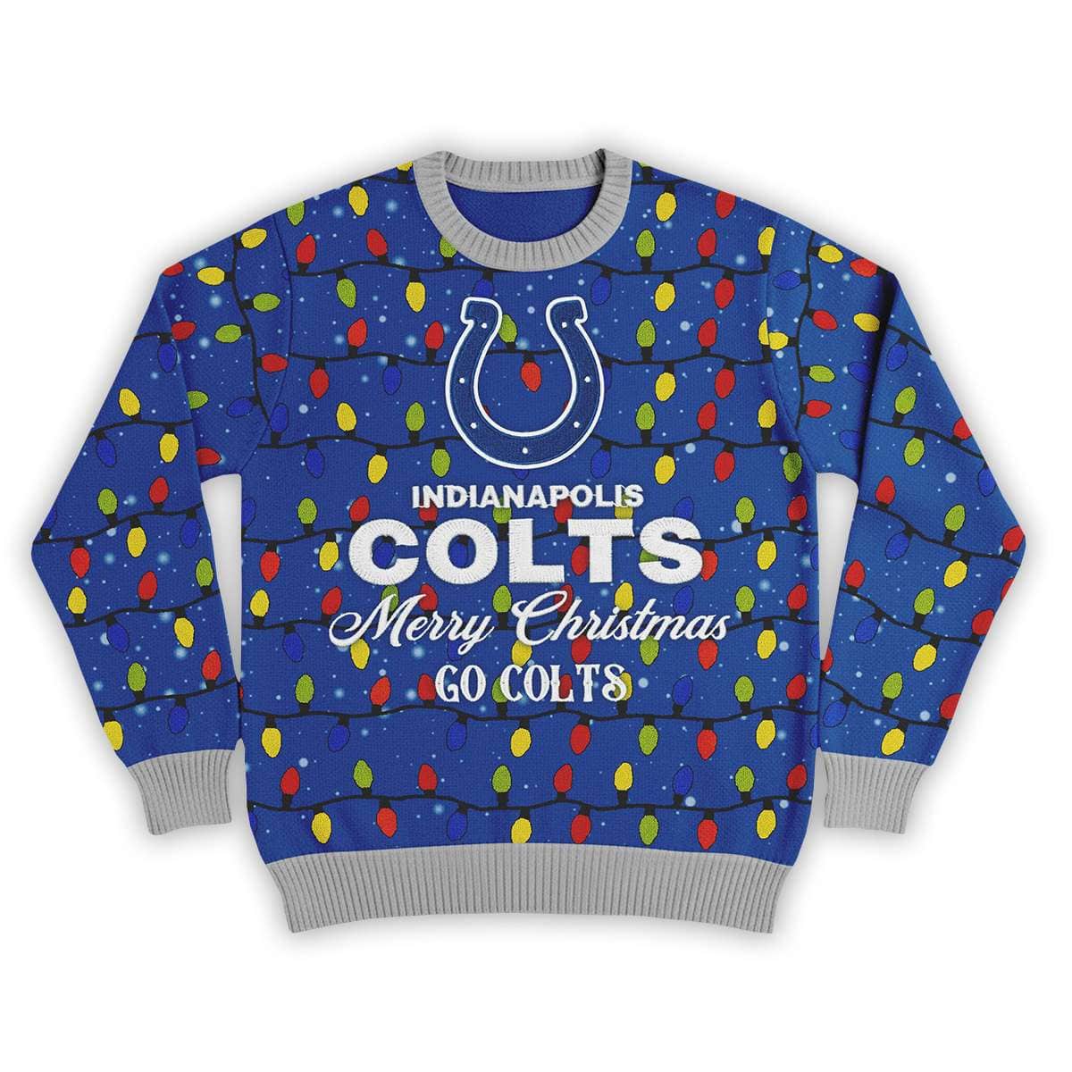 Merry Christmas Go Colts Football Ugly Sweater Merry Christmas Go Colts Football Ugly Sweater