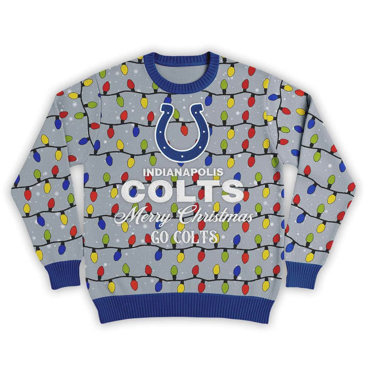 2025 Merry Christmas Go Colts Football Ugly Sweater 2025 Merry Christmas Go Colts Football Ugly Sweater