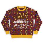 2025 Merry Christmas Go Commanders Football Ugly Sweater