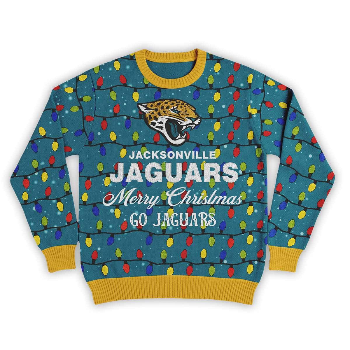 Merry Christmas Go Jaguars Football Ugly Sweater Merry Christmas Go Jaguars Football Ugly Sweater