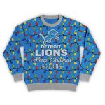 2025 Merry Christmas Go Lions Football Ugly Sweater