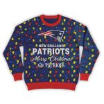 2025 Merry Christmas Go Patriots Football Ugly Sweater