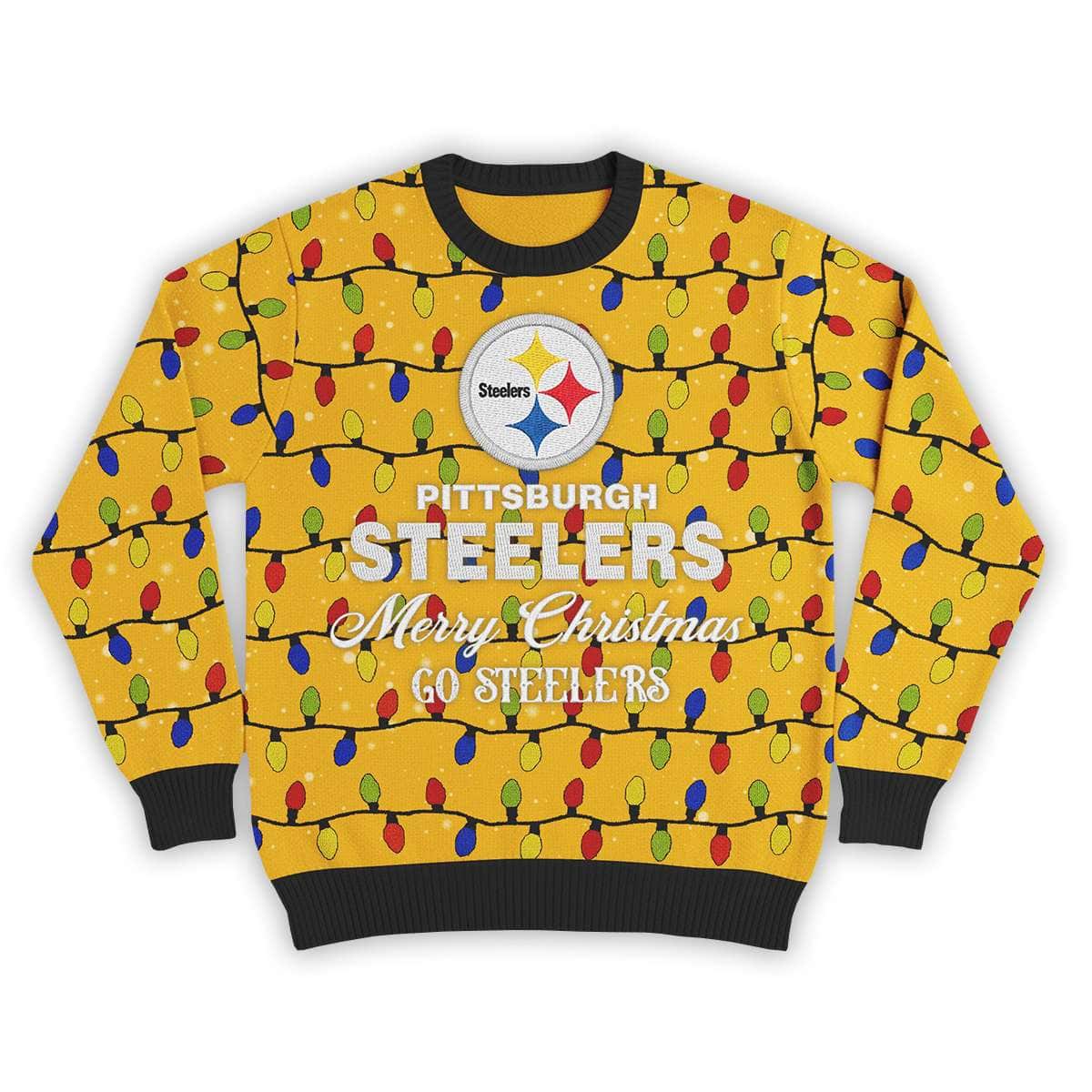 Merry Christmas Go Steelers Football Ugly Sweater Merry Christmas Go Steelers Football Ugly Sweater