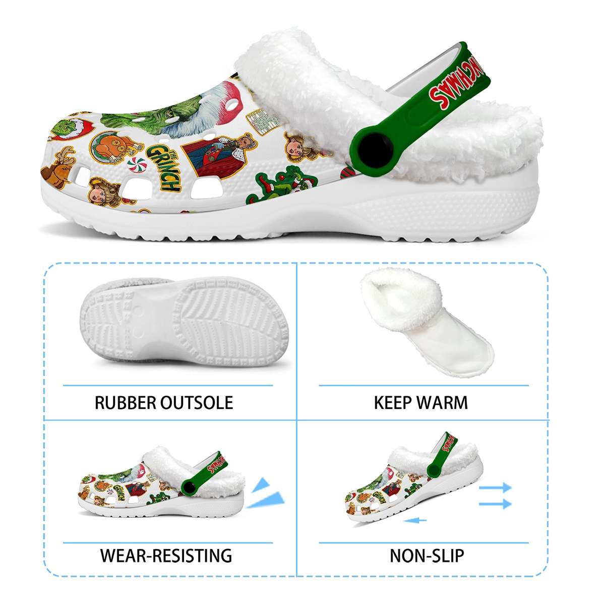 Merry Grinchmas Fleece Crocs Merry Grinchmas Fleece Crocs