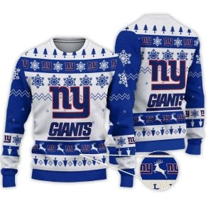 2025 Giants Football Reindeer Christmas Ugly Sweater