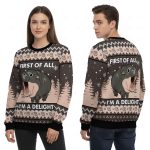 Moo Deng First Of All I'm A Delight Ugly Christmas Sweater