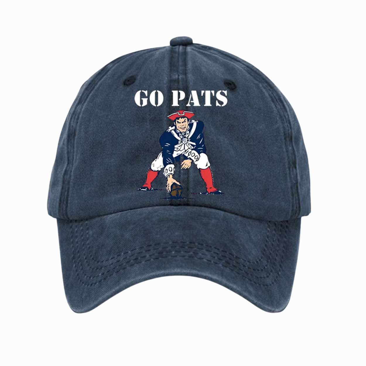 NE Patriots Go Pats Football Print Hat NE Patriots Go Pats Football Print Hat