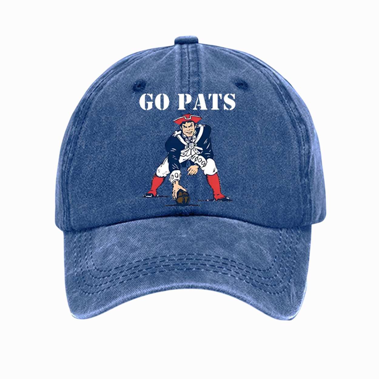 NE Patriots Go Pats Football Print Hat NE Patriots Go Pats Football Print Hat