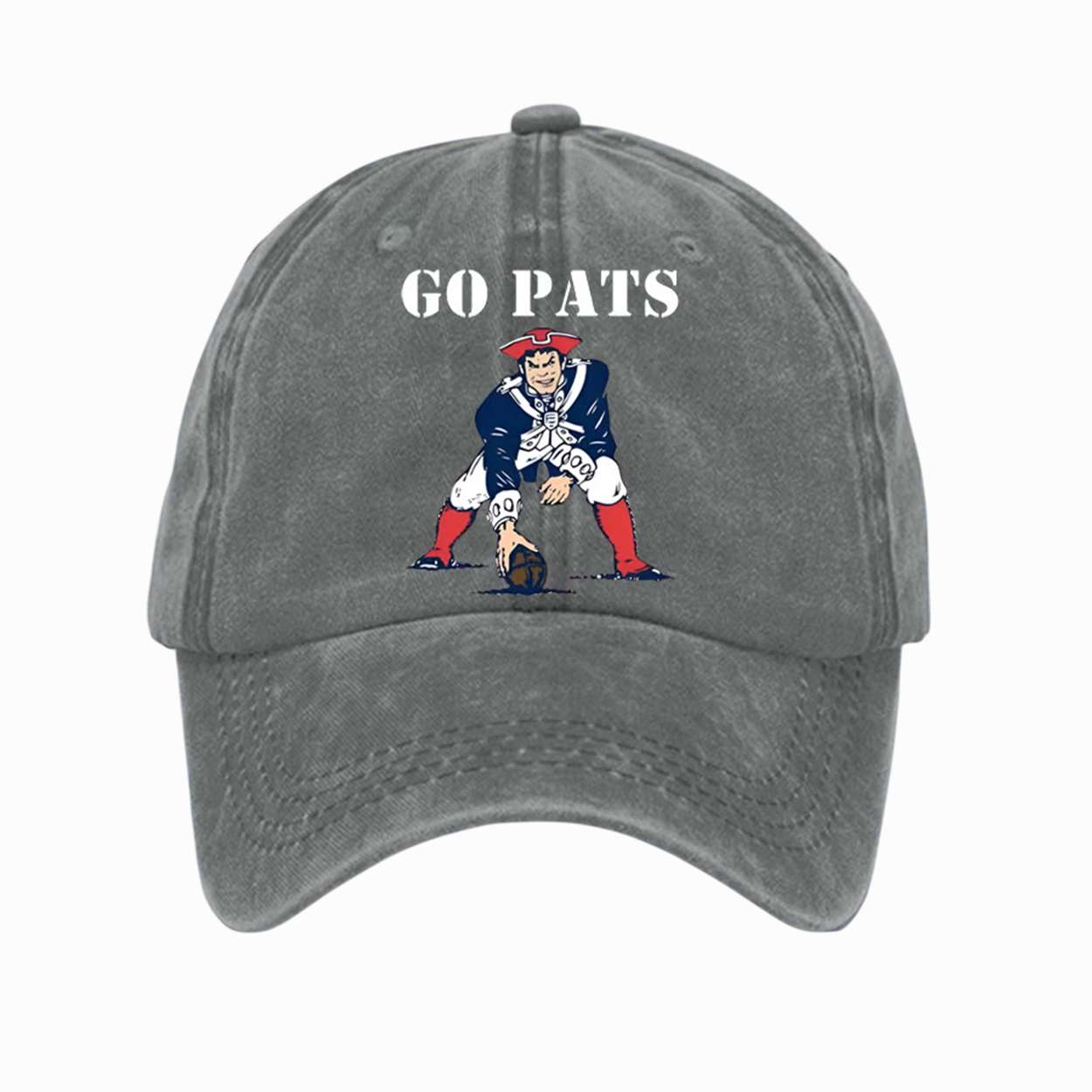NE Patriots Go Pats Football Print Hat NE Patriots Go Pats Football Print Hat
