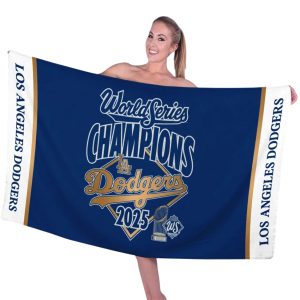 Dodgers World Series 2025 Rectangle Beach Towel
