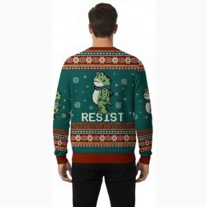 Resist Frog Ugly Christmas Sweater2