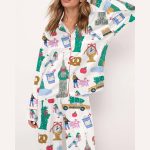 New York City Christmas Silky Satin Pajama Set