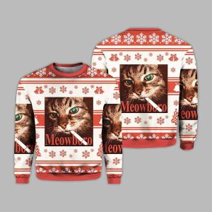 Red Meowlboro Smoking Cat Christmas Ugly Sweater 2