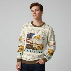 Eagle WTF Is A Kilometer Ugly Christmas Sweater1