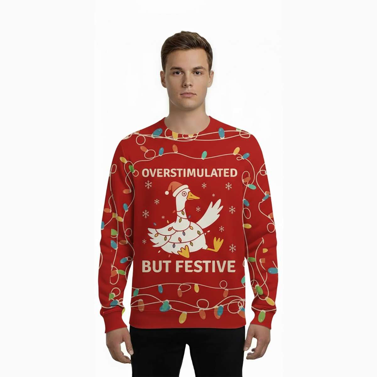 2025 Overstimulated But Festive Ugly Christmas Sweater 2025 Overstimulated But Festive Ugly Christmas Sweater
