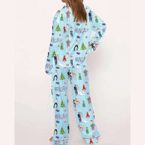 Love Actually Christmas Silky Satin Pajama Set3
