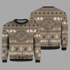 2025 Christmas USMC Semper Fi Ugly Sweater 2
