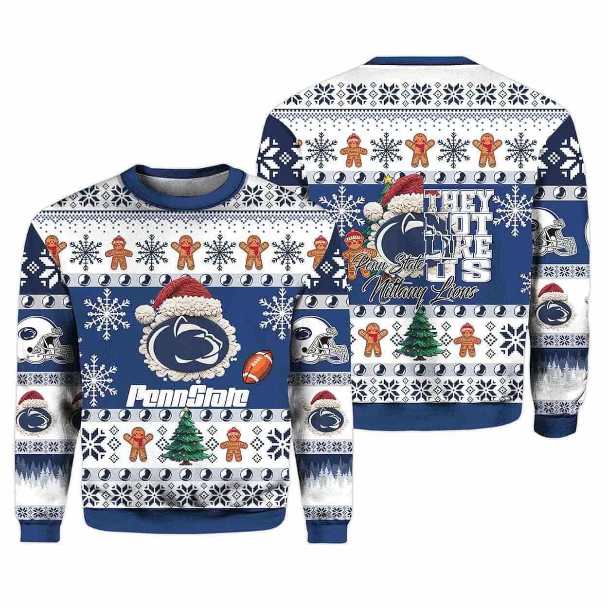 Penn State Football They Not Like Us Christmas Ugly Sweater 1 Penn State Football They Not Like Us Christmas Ugly Sweater