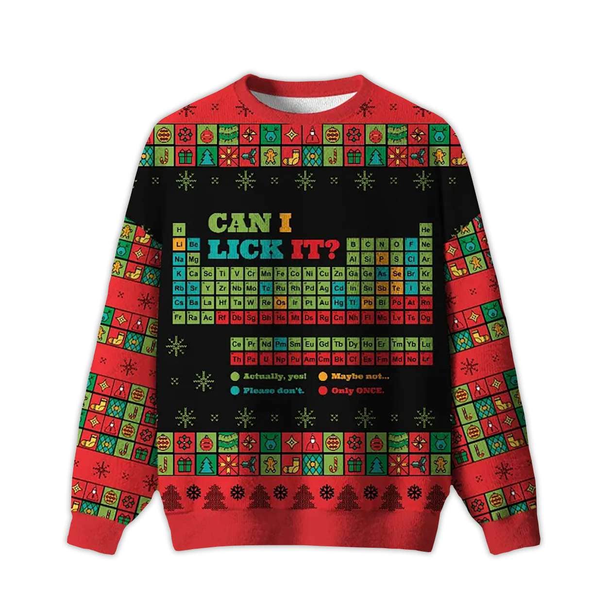 Periodic Can I Lick It Ugly Christmas Sweater Periodic Can I Lick It Ugly Christmas Sweater