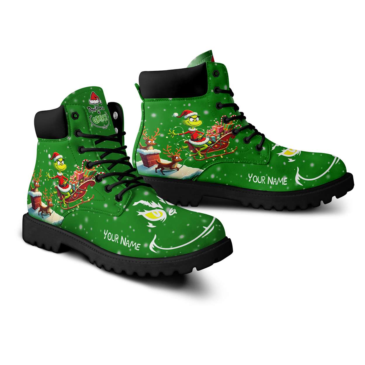 Personalized Don’t Be A Grnch Christmas Boots Personalized Don’t Be A Grnch Christmas Boots