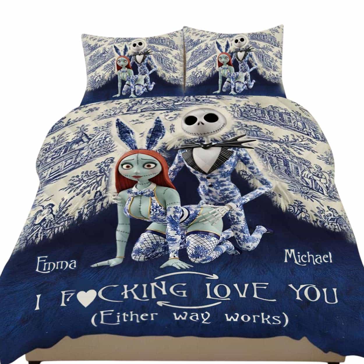 Personalized Jack Sally Nightmare I Fcking Love You Either Way Works Bedding Set Personalized Jack Sally Nightmare I Fcking Love You Either Way Works Bedding Set