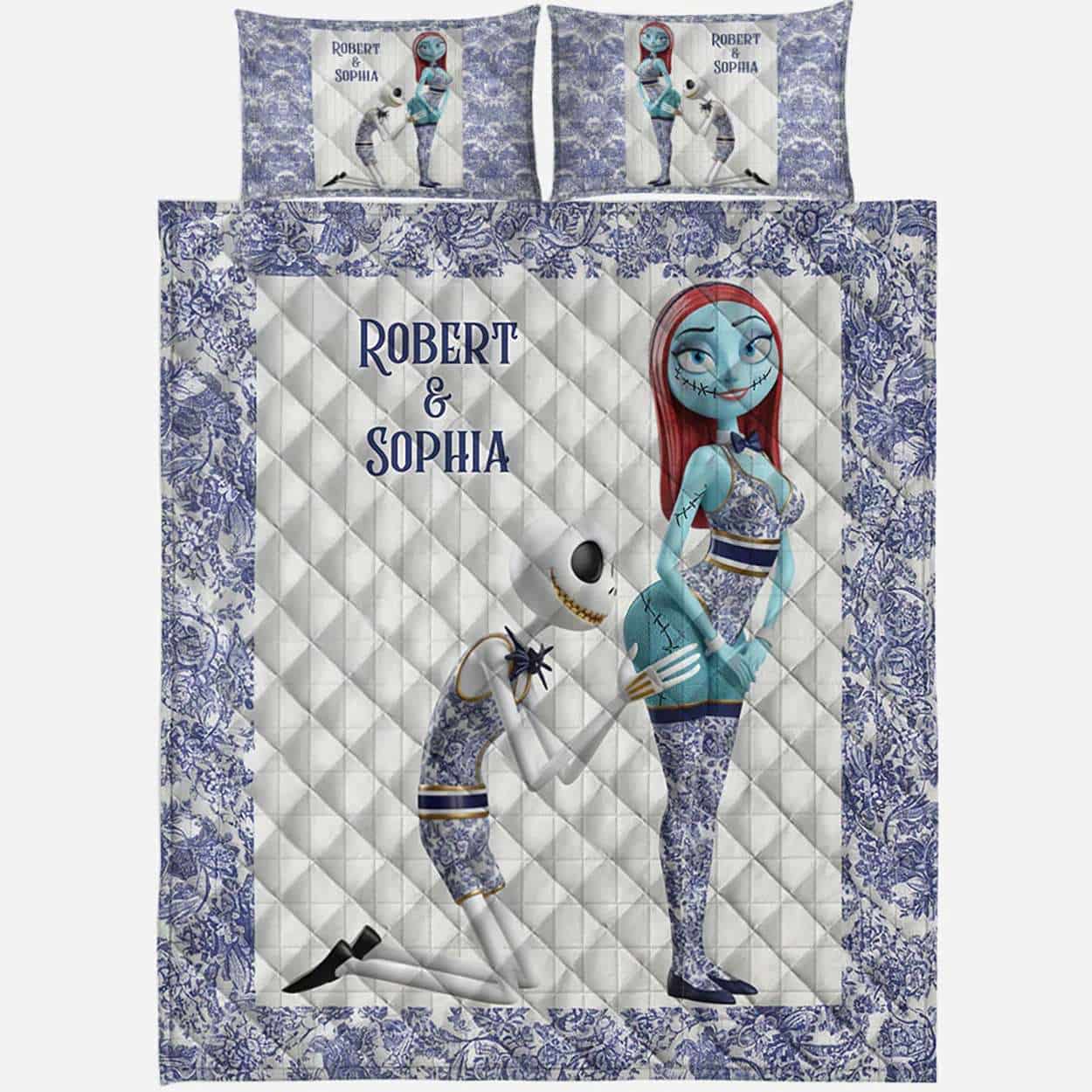 Personalized Jack Sally Nightmare Toyle De Jouy Style Bedding Set