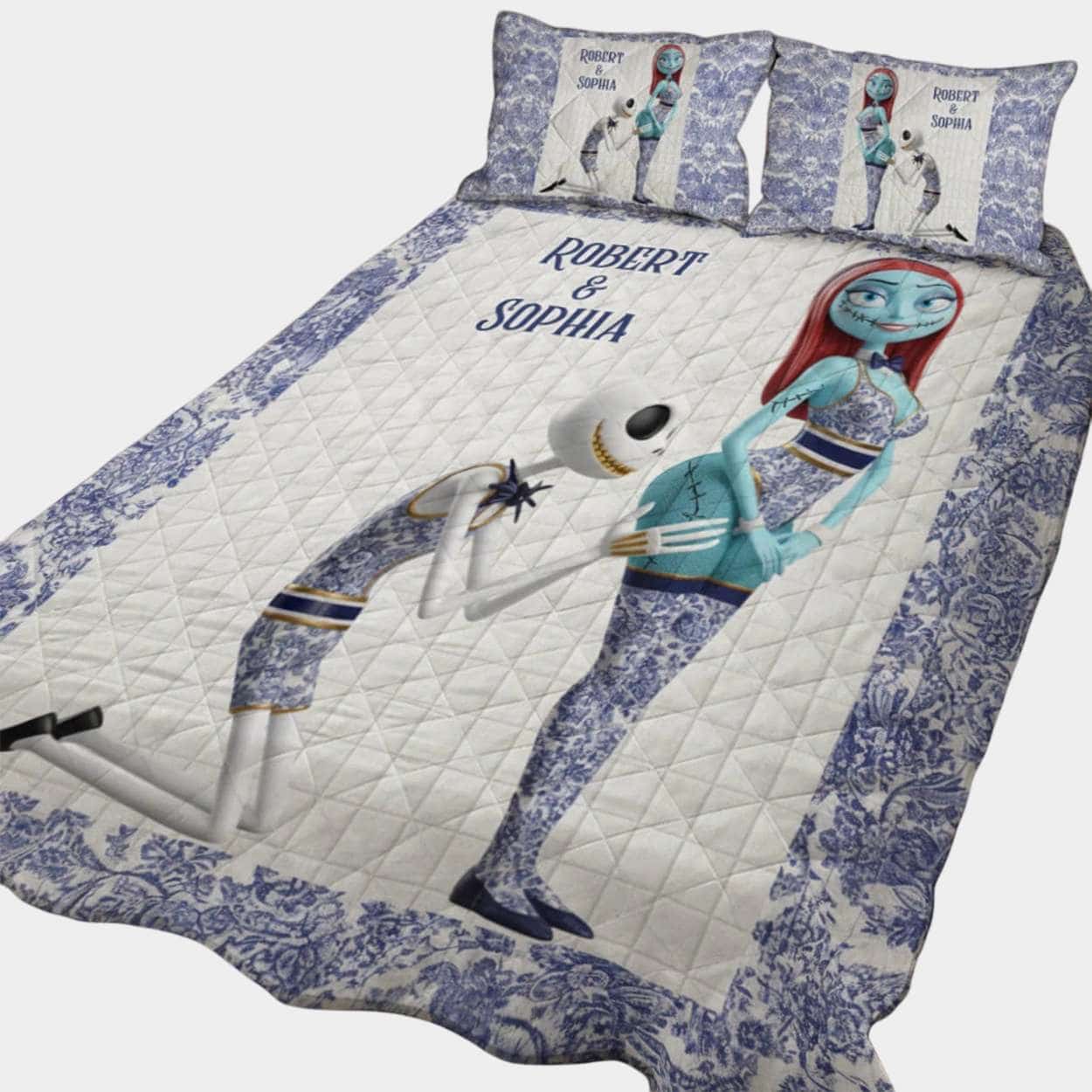 Personalized Jack Sally Nightmare Toyle De Jouy Style Bedding Set Personalized Jack Sally Nightmare Toyle De Jouy Style Bedding Set