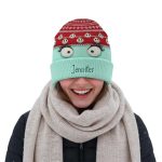 Personalized Snowman Face Christmas Nightmare Beanie Hat