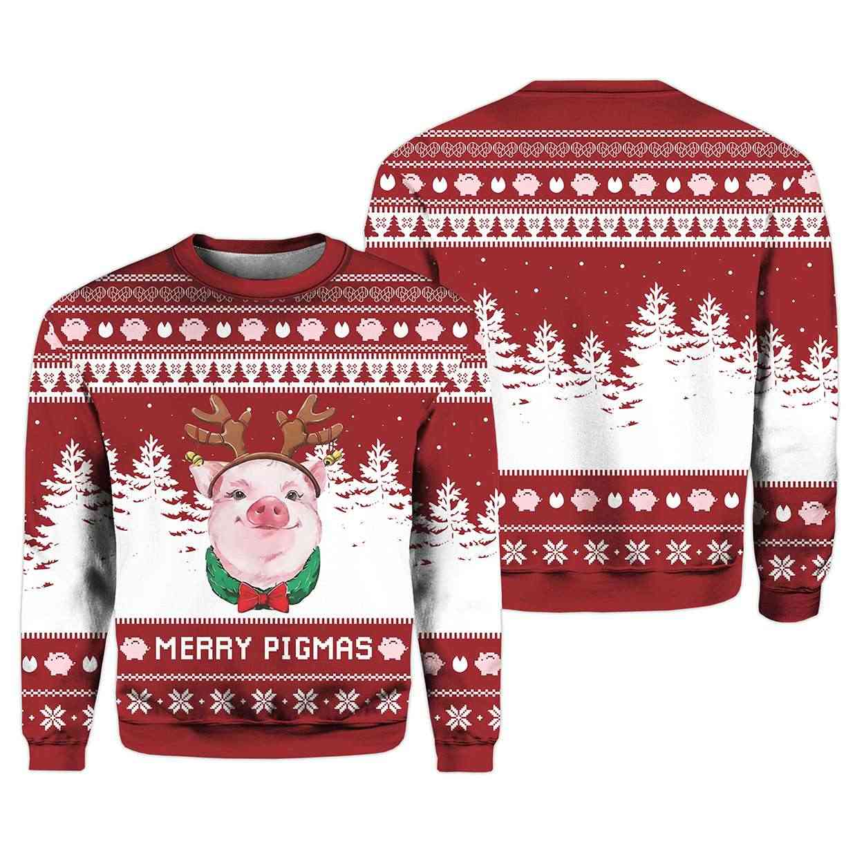 Pig Merry Pigmas Ugly Sweater 2025 Christmas
