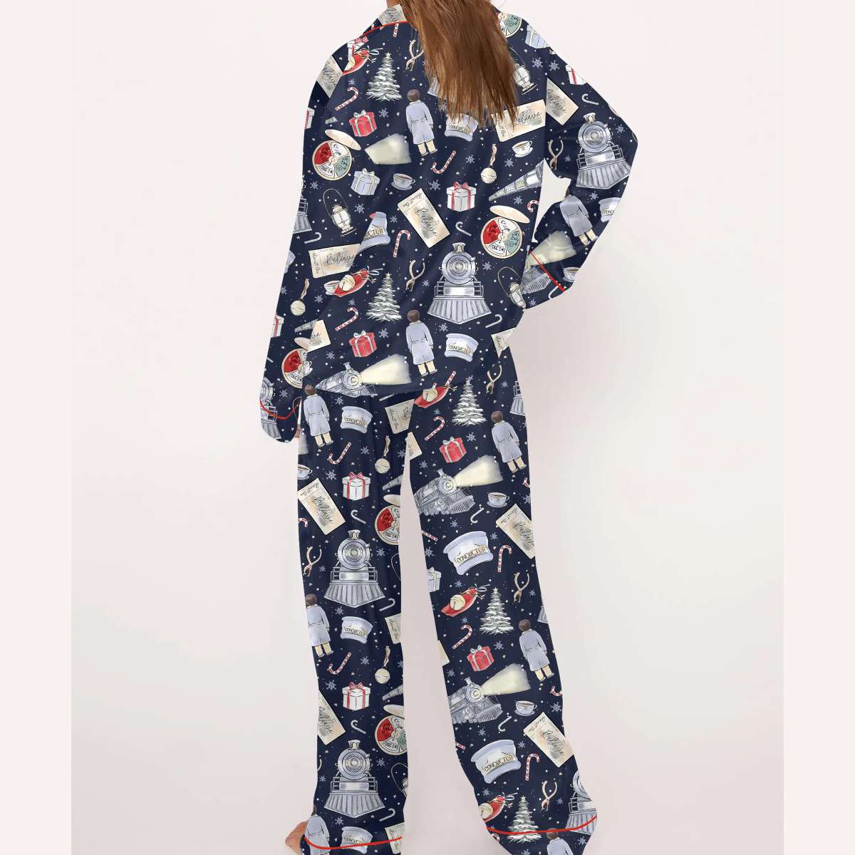 Polar Express Christmas Silky Satin Pajama Set Polar Express Christmas Silky Satin Pajama Set