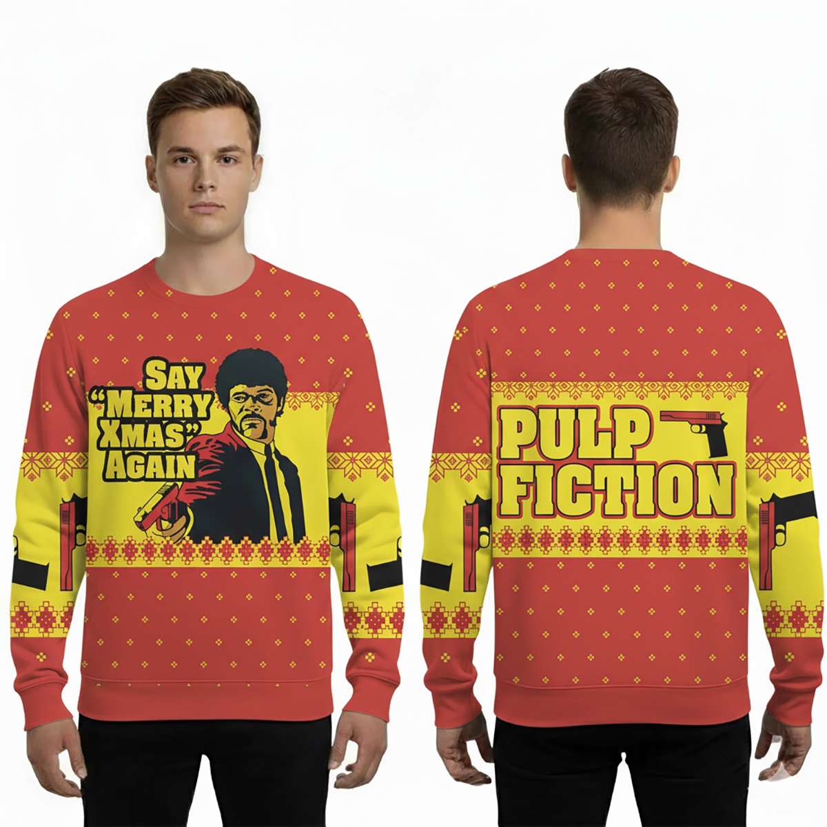 Pulp Fiction Say Merry Xmas Again Christmas Ugly Sweater Pulp Fiction Say Merry Xmas Again Christmas Ugly Sweater