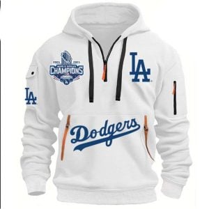 Dodgers World Series 2025 Champions Half Zip Hoodie