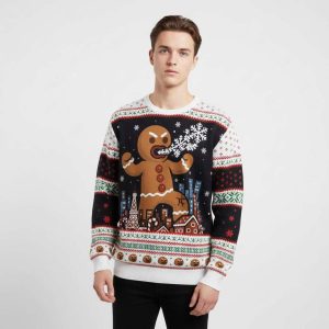 Funny Gingerbread Monster Ugly Christmas Sweater4